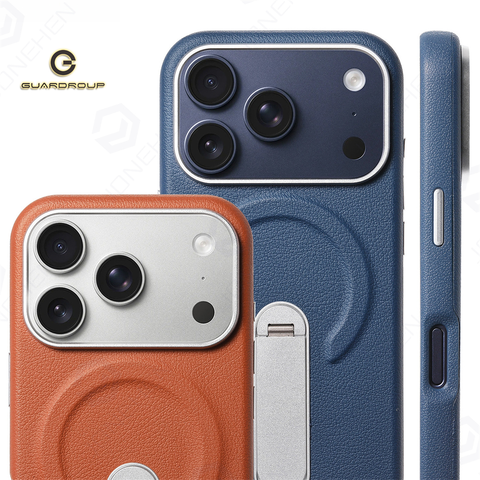Magnetic Charging Stand - Magnetic Retro Leather Stand Holder Case