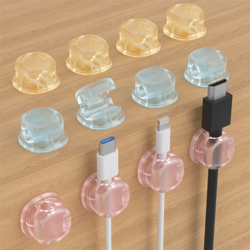Magnetic Charging Stand - 3 transparent color magnetic cable organizer,