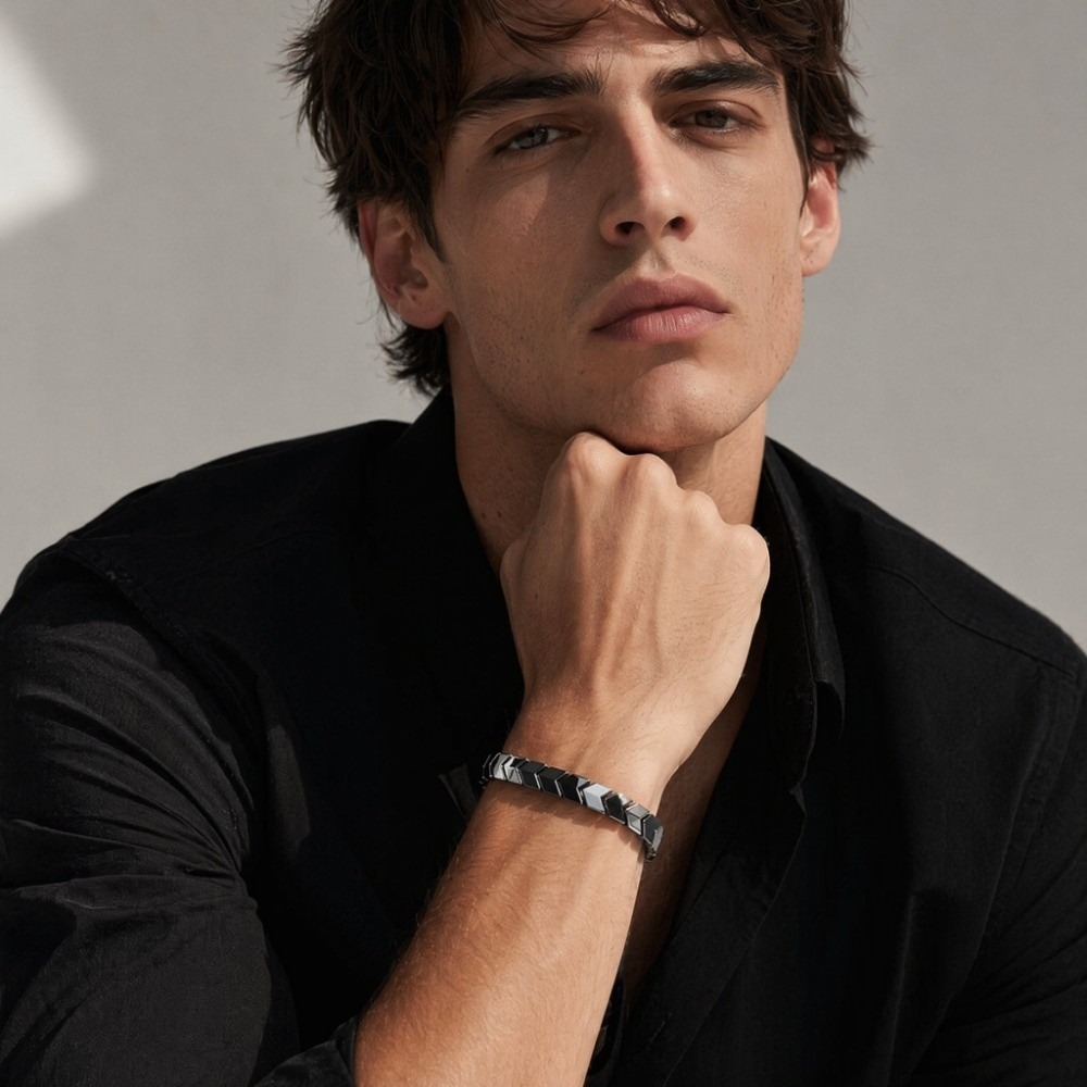 Elegant Black Gallstone Bracel - Ceramic Link Bracelet avis et prix