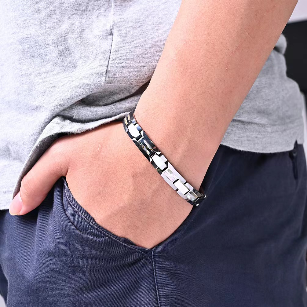 10mm Havey Punk Black Ceramic  - Ceramic Link Bracelet avis et prix