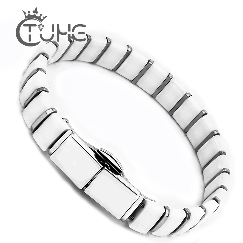 White Black Men Health Bracele - Ceramic Link Bracelet avis et prix