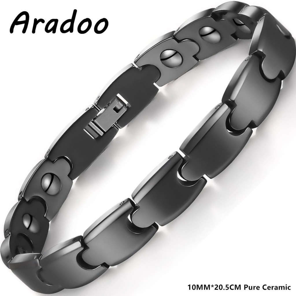 Aradoo Premium Ceramic Hematit - Ceramic Link Bracelet avis et prix