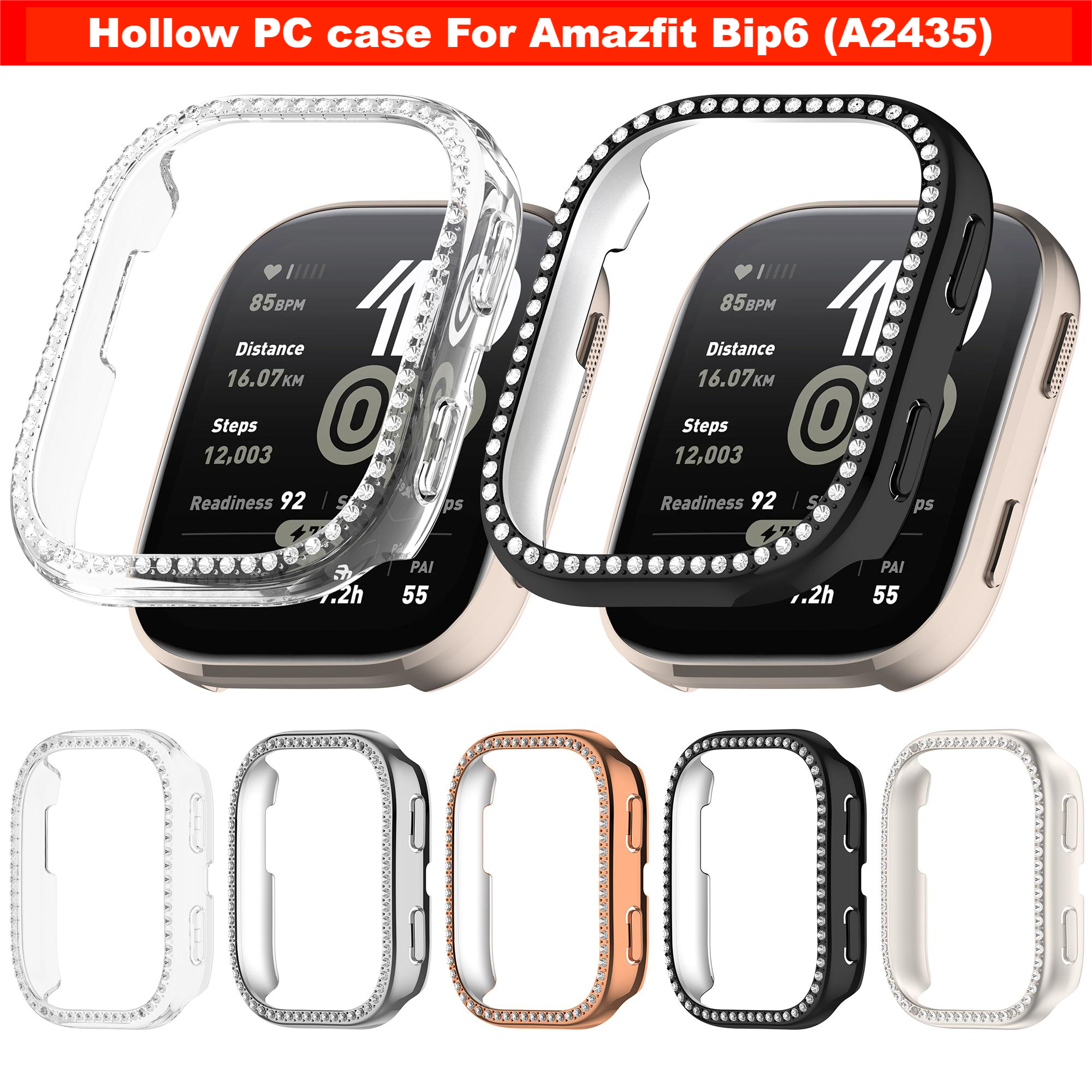 Single-row diamond case For Am - Amazfit Smartwatch Accessories avis et prix