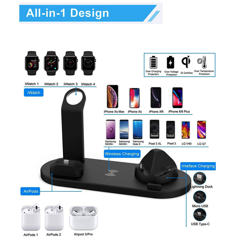 6 in 1 Wireless Charger Stand  - Smartwatch X12 avis et prix