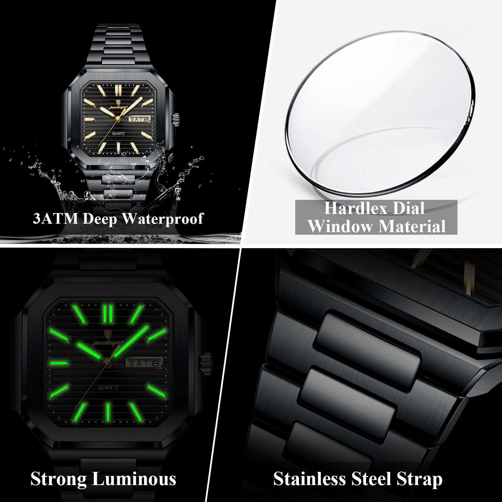 POEDAGAR Casual Square Man Wri - Smartwatch Nexus avis et prix