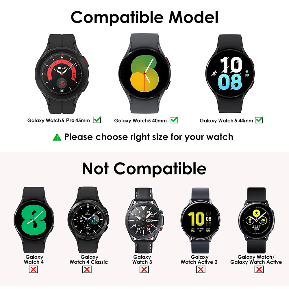 Cover+Tempered Glass for Samsu - Accessories For Galaxy Watch 5 avis et prix