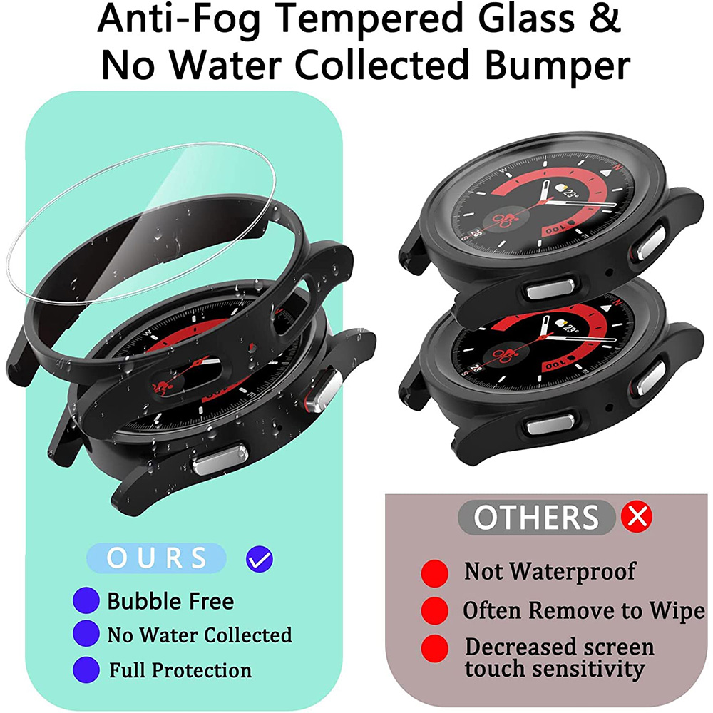 Cover+Tempered Glass for Samsu - Accessories For Galaxy Watch 5 avis et prix