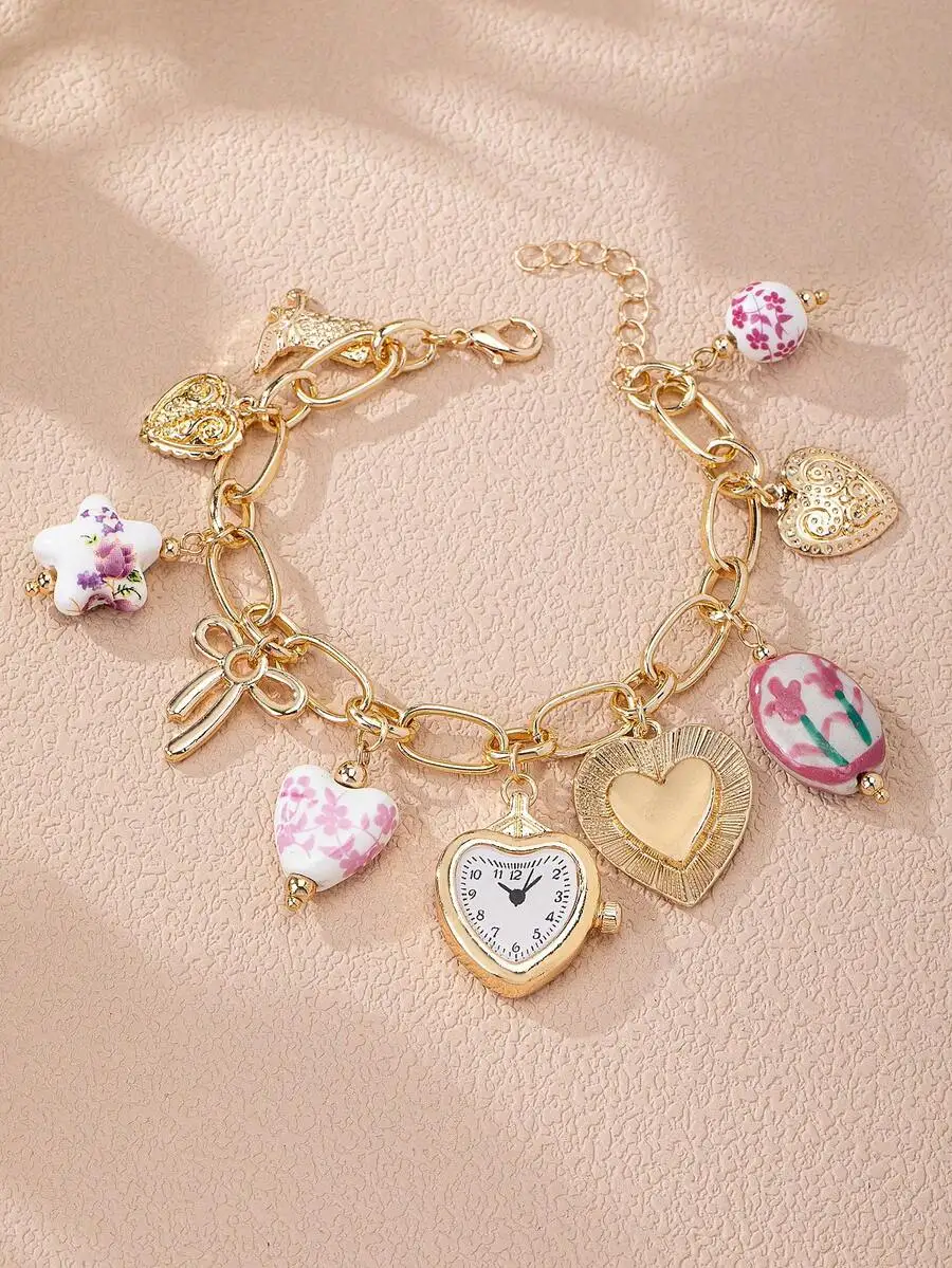 Handmade Floral Porcelain Char - Ceramic Link Bracelet avis et prix